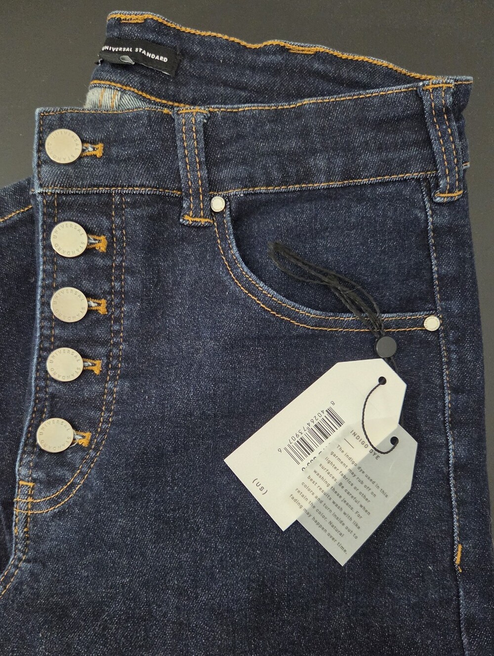 Universal Standard Dolly High-Rise Straight Leg Dark Indigo Dye Jeans - Size 8 - Picture 2 of 12